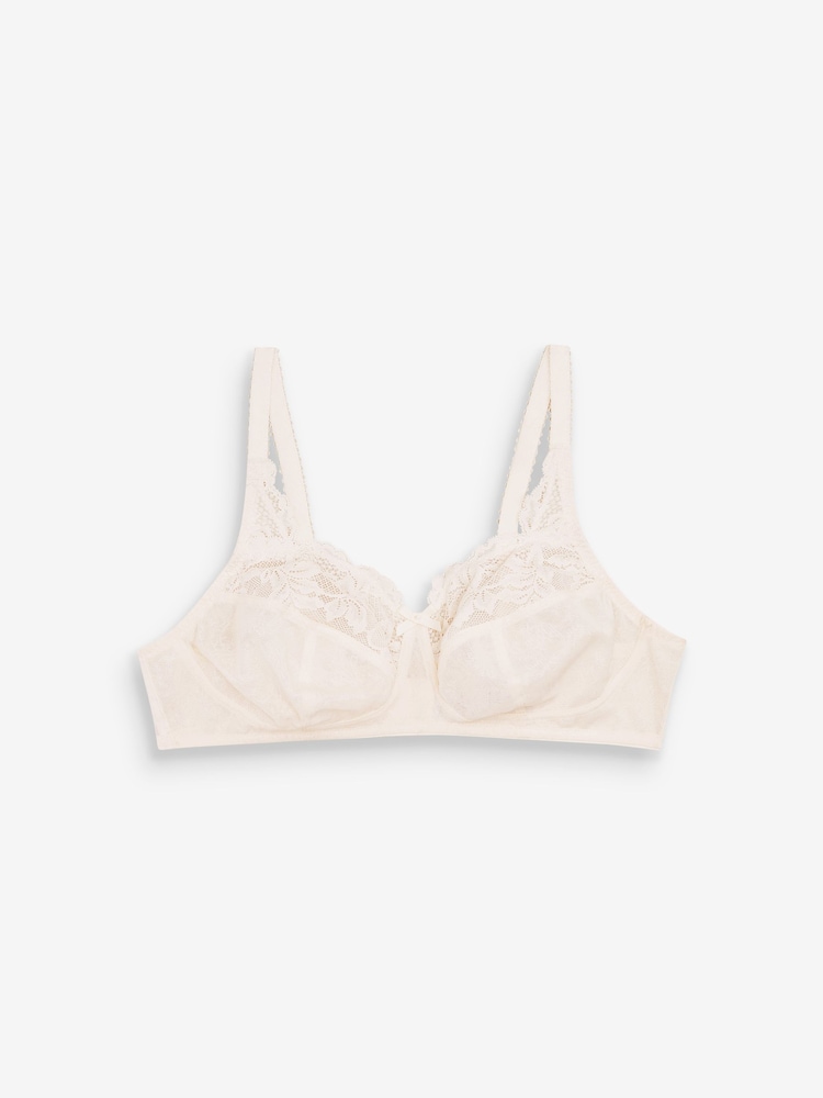 Black/Plum Purple/Cream Total Support Non Pad Non Wire Full Cup Lace Bras 3 Pack - Image 2 of 6
