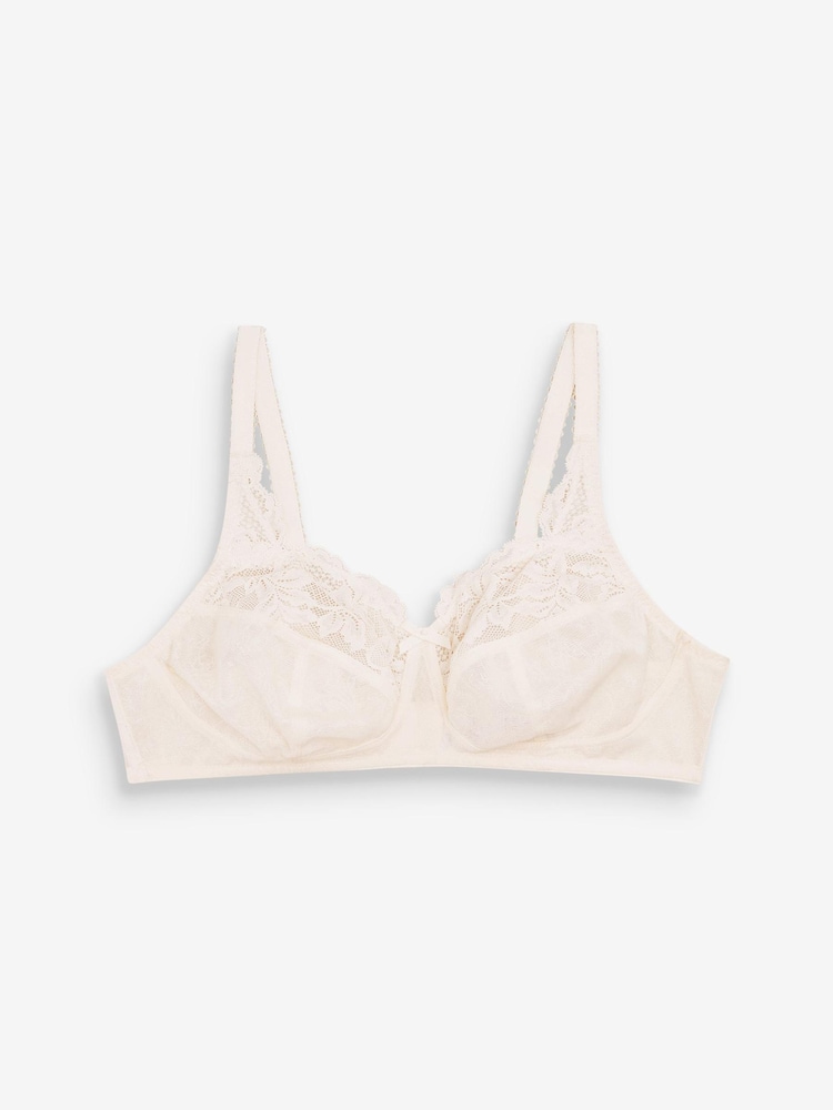 Czarny/śliwkowy fiolet/kremowy - Total Support Full Cup Lace Ultimate Comfort Bras 3 Pack - Image 5 of 6