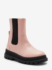 Pink Mid Height Standard Fit (F) Chunky Boots - Image 3 of 6