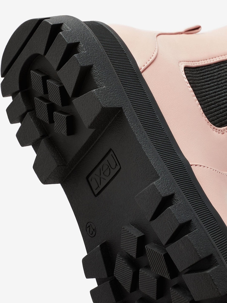 Pink Mid Height Standard Fit (F) Chunky Boots - Image 6 of 6