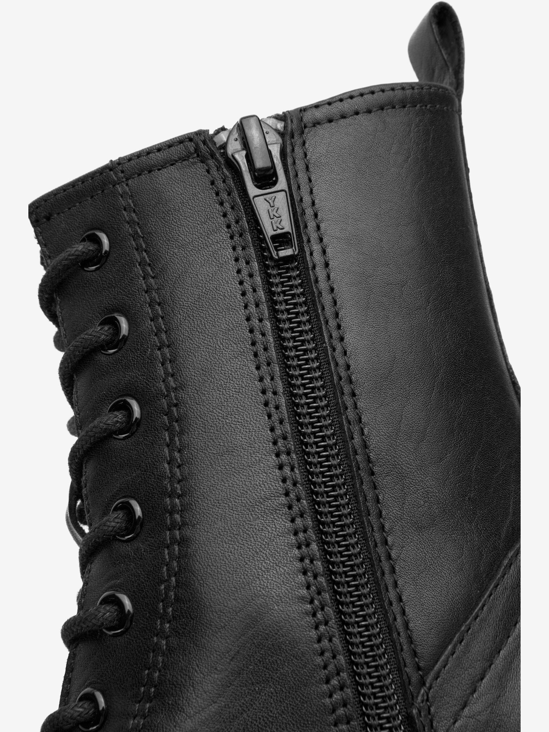 Wide fit black borg lined lace up boots online