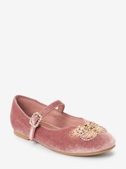 Pink, Samt, Schmetterlingsverzierung - Mary-Jane-Schuhe für besondere Anlässe - Bild 3 von 7