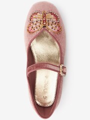 Pink, Samt, Schmetterlingsverzierung - Mary-Jane-Schuhe für besondere Anlässe - Bild 4 von 7