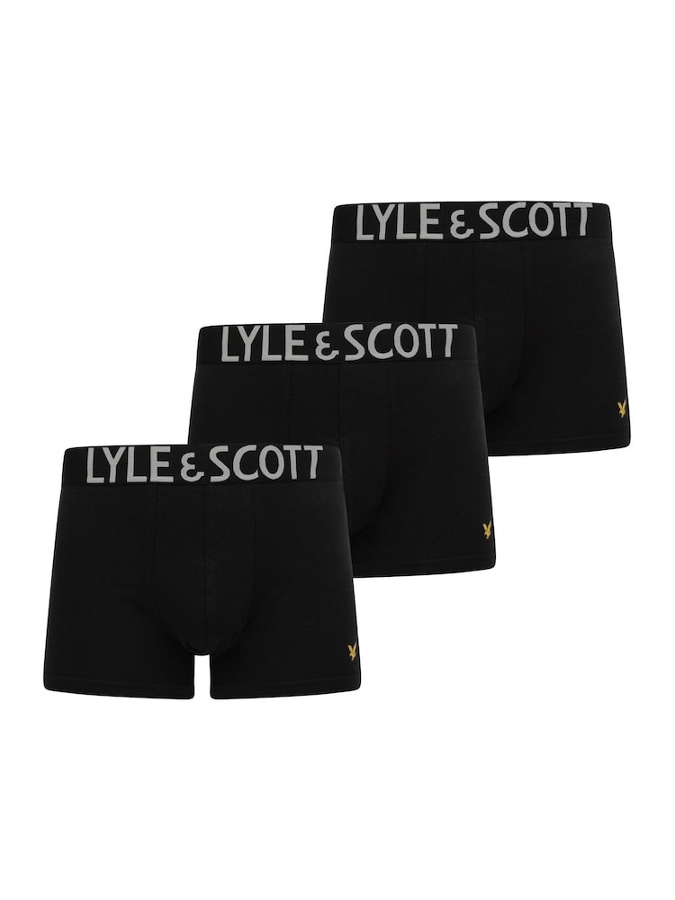 Lyle & Scott Black Daniel Premium Underwear Trunks 3 Pack - Image 1 of 3
