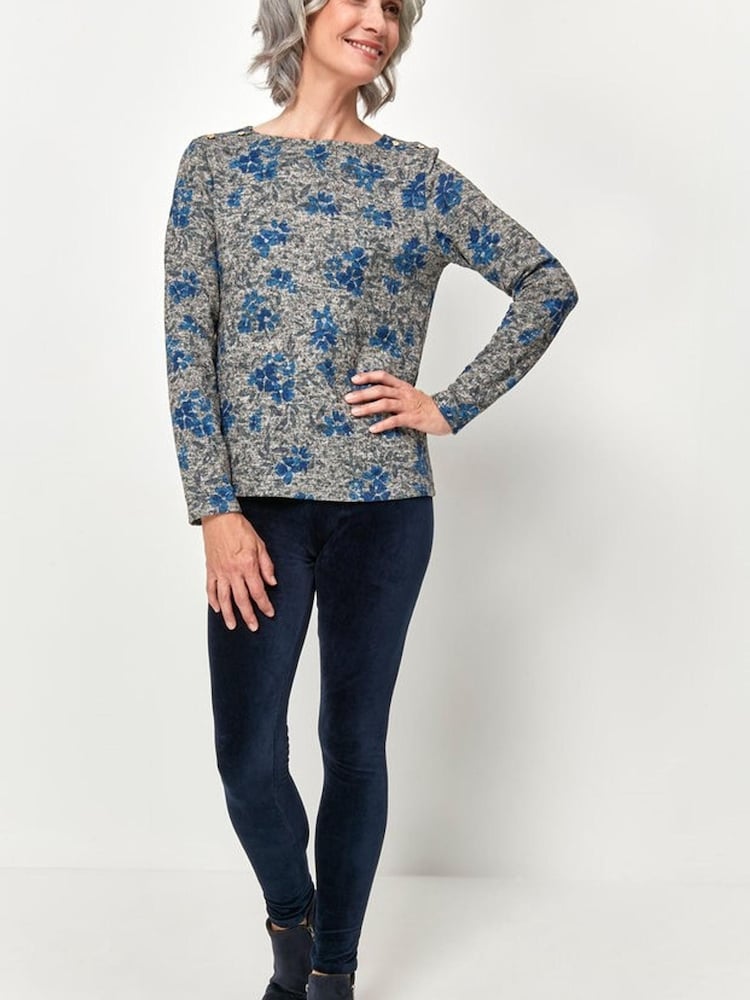 Spirit Blue Floral Soft Touch Top - Image 2 of 5