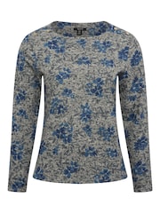 Spirit Blue Floral Soft Touch Top - Image 3 of 5