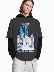 AllSaints Black Howl Short Sleeve Crew 100% Cotton T-Shirt - Image 1 of 6
