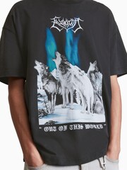 AllSaints Black Howl Short Sleeve Crew 100% Cotton T-Shirt - Image 5 of 6