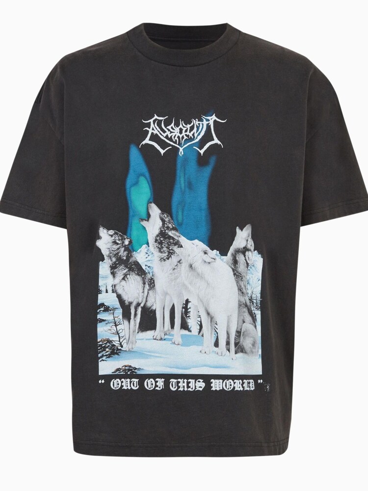 AllSaints Black Howl Short Sleeve Crew 100% Cotton T-Shirt - Image 6 of 6