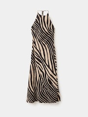 Mango Black Printed Halter Neck Midi Dress - Image 5 of 7