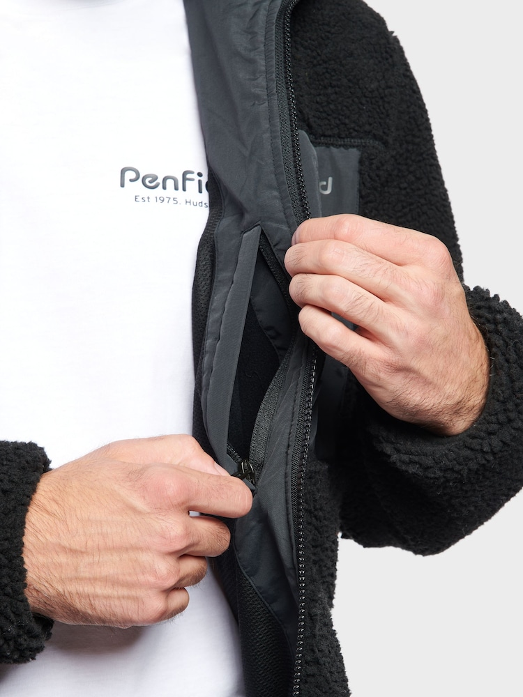 Penfield Black Bear Outdoor Borg Zip Thru Coat Jacket - Image 6 of 8