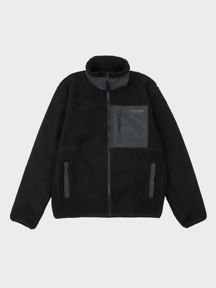 Penfield Black Bear Outdoor Borg Zip Thru Coat Jacket - Image 7 of 8