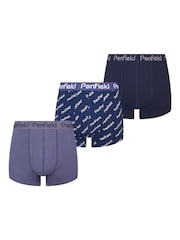 Penfield Blue Script Print Boxers 3 Pack - Image 1 of 5