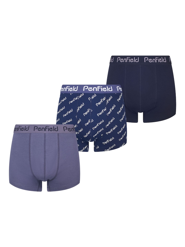Penfield Blue Script Print Boxers 3 Pack - Image 1 of 5