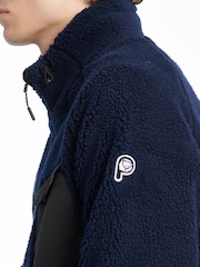 Penfield Blue Bear Borg Zip Thru Angled Pocket Coat Jacket - Image 3 of 6