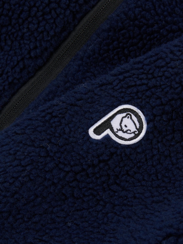 Penfield Blue Bear Borg Zip Thru Angled Pocket Coat Jacket - Image 6 of 6