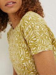 FatFace Green Tie Back Paint Linen T-Shirt - Image 4 of 6