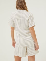 FatFace Natural Mali Linen Blend Stripe Shirt - Image 2 of 5