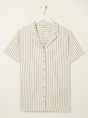 FatFace Natural Mali Linen Blend Stripe Shirt - Image 5 of 5