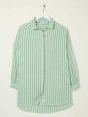 FatFace Green Billie Stripe Longline Shirt - Image 7 of 7
