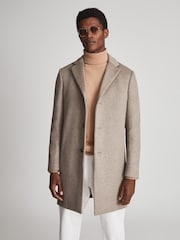 Reiss Natural Gable Wool Blend Epsom Overcoat - Image 4 of 5