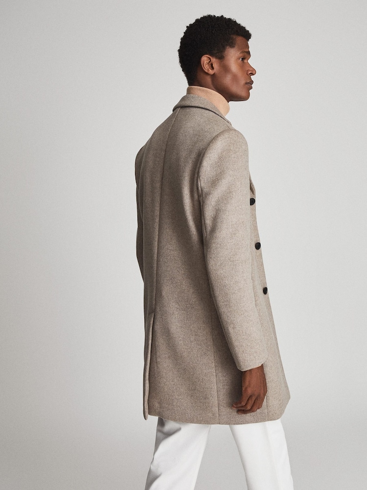 Reiss Natural Gable Wool Blend Epsom Overcoat - Image 5 of 5