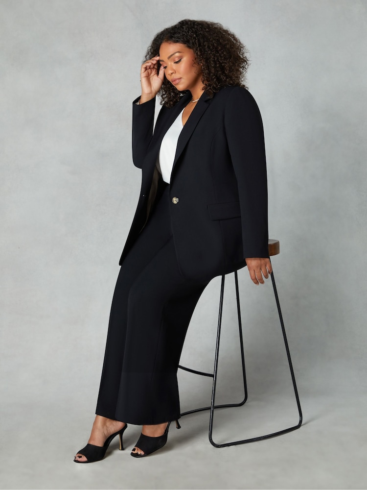 Live Unlimited Black Curve Wide Leg Regular Length Trousers - Image 1 of 4