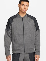 Nike Grey ThermaFIT Full Zip Training Bomber Jacket - Image 1 of 10