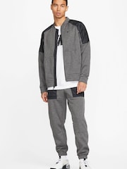 Nike Grey ThermaFIT Full Zip Training Bomber Jacket - Image 3 of 10