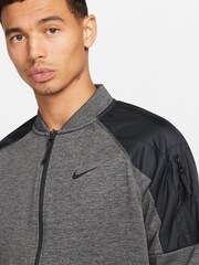 Nike Grey ThermaFIT Full Zip Training Bomber Jacket - Image 4 of 10