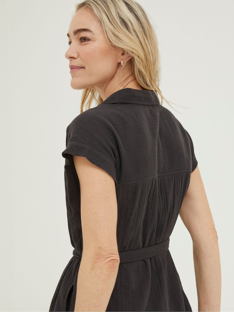 FatFace Black Finley Shirt Dress - Image 3 of 5