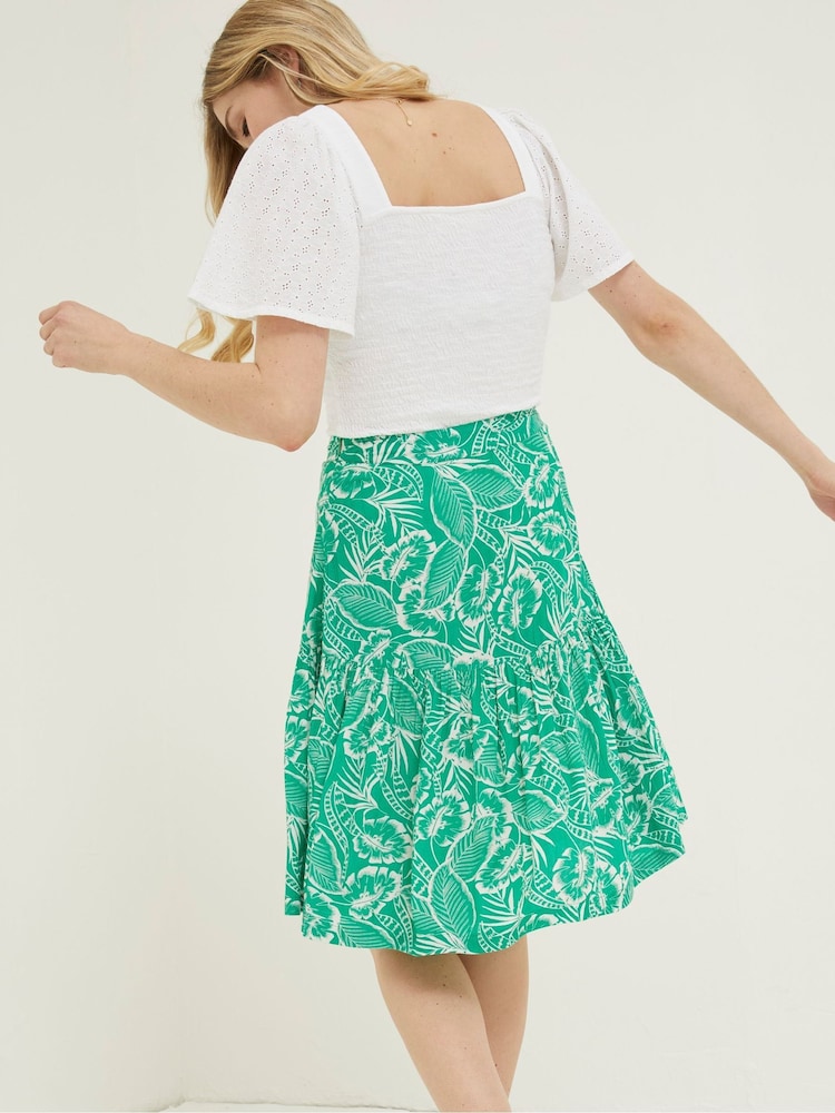FatFace Green Remy Tropical Leaf Skirt - Image 2 of 4