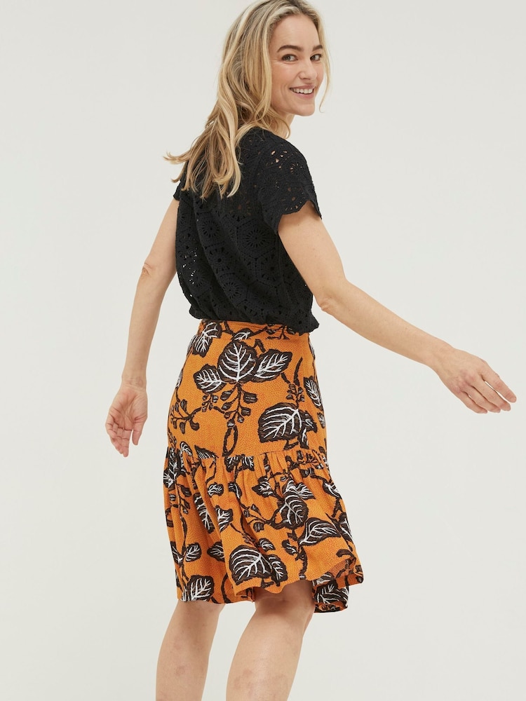 FatFace Yellow Remy Vine Floral Skirt - Image 2 of 6