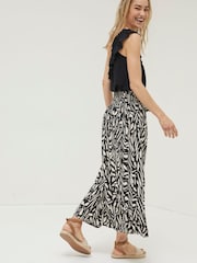 FatFace Black Paintstroke Sascha Midi Skirt - Image 2 of 5