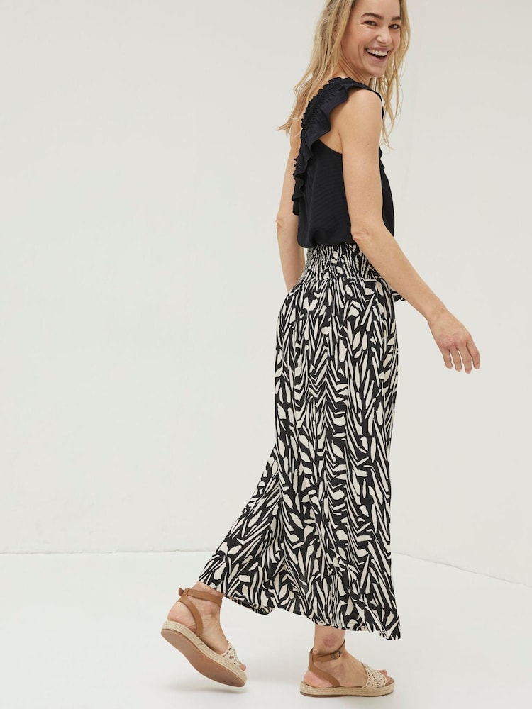 FatFace Black Paintstroke Sascha Midi Skirt - Image 2 of 5