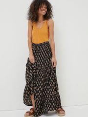 FatFace Black Woodblock Jayla Maxi Skirt - Image 5 of 7