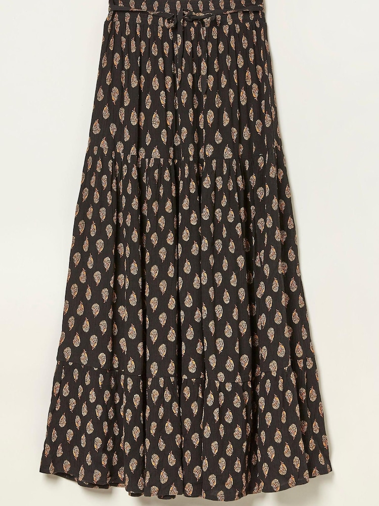 FatFace Black Woodblock Jayla Maxi Skirt - Image 7 of 7