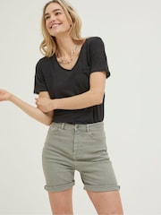 FatFace Green Darley Denim Shorts - Image 1 of 5