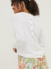FatFace White Isobella Jumper - Image 2 of 5