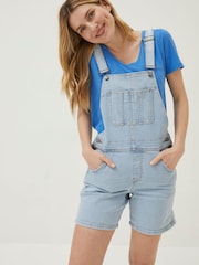 FatFace Blue Shortie Dungarees - Image 1 of 6