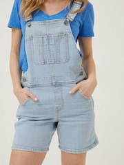 FatFace Blue Shortie Dungarees - Image 5 of 6