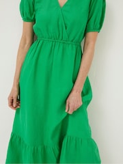 FatFace Green Vivvie Linen Midi Dress - Image 5 of 5