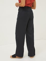 FatFace Black Ives Wide Leg Linen Trousers - Image 2 of 5