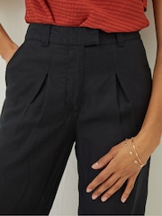 FatFace Black Ives Wide Leg Linen Trousers - Image 4 of 5
