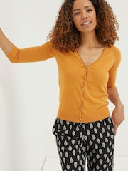 FatFace Yellow Rose Cardigan - Image 1 of 6
