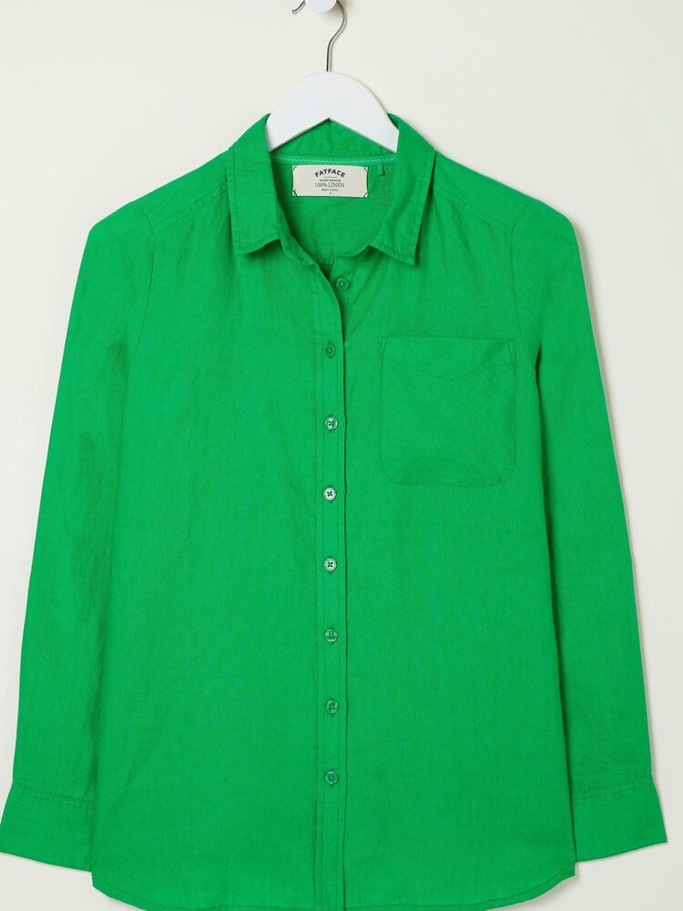 FatFace Green Olivia Linen Shirt - Image 6 of 6