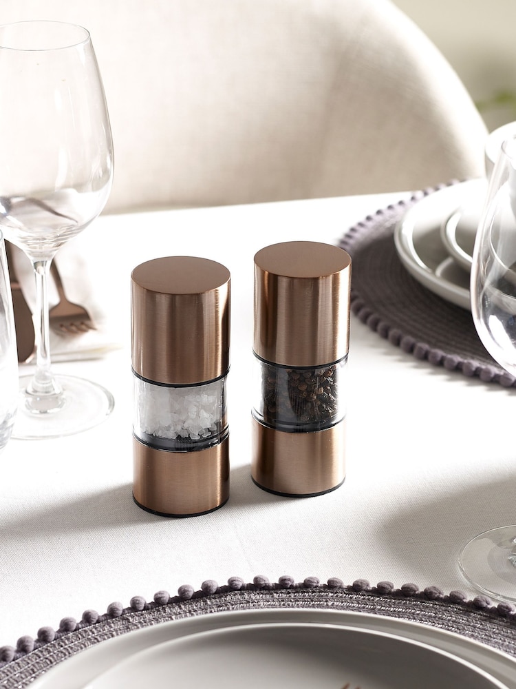 Set of 2 Copper Filled Salt & Pepper Grinder Set - Image 1 of 2