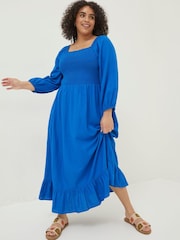 FatFace Blue Adele Midi Dress - Image 2 of 8