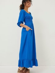 FatFace Blue Adele Midi Dress - Image 4 of 8