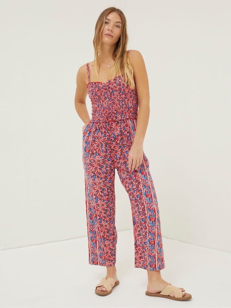 FatFace Red Natalie Meadow Jumpsuit - Image 1 of 4